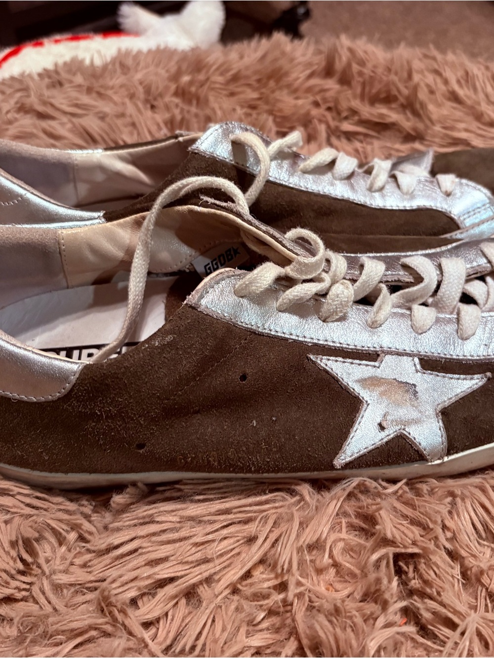 Golden Goose Brown Suede Sneakers with Silver Star - Picture 2 of 5